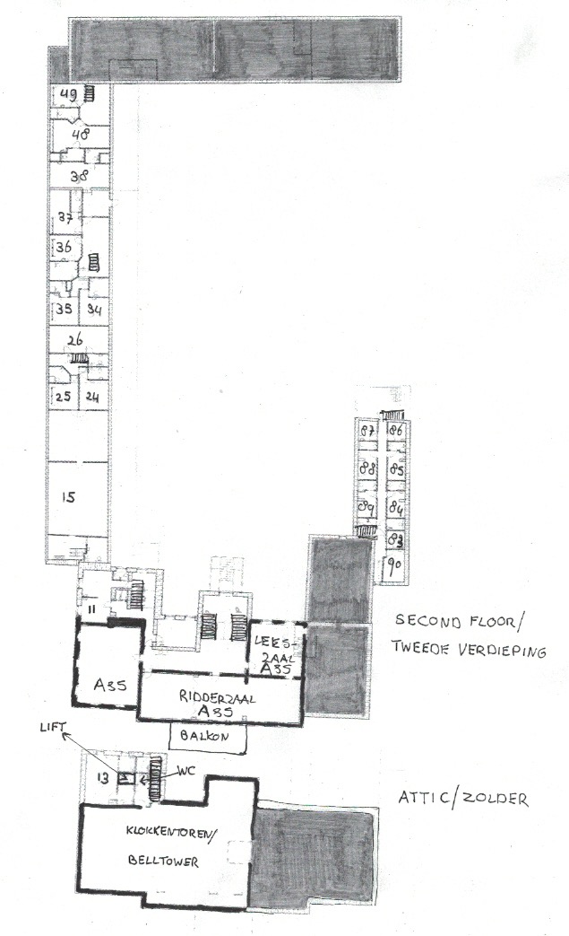 Map of second floor and attic